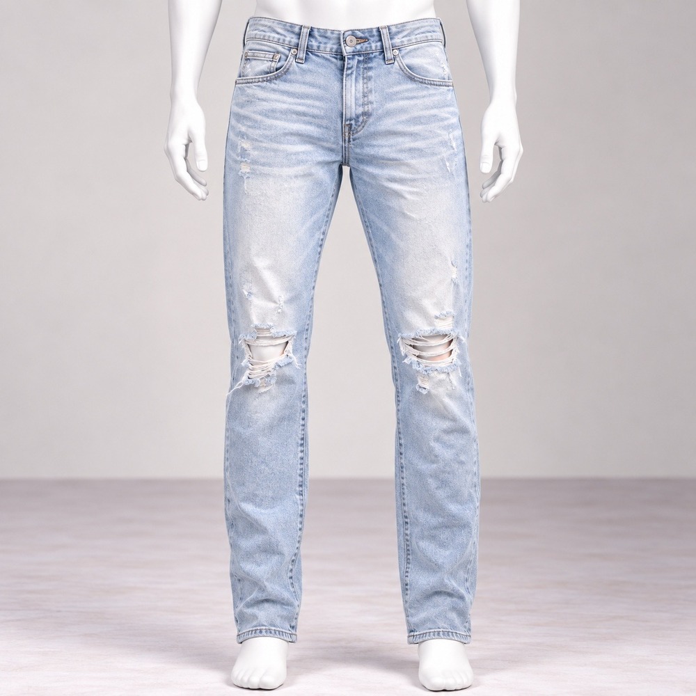 Abercrombie & Fitch Super Skinny Jeans  6R Blue Distressed Light Wash 28x31
